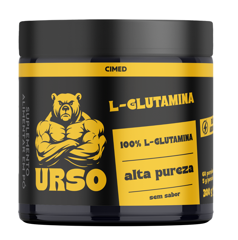 URSO L-GLUTAMINA 100% Pura em Pó Sem Sabor - 60 porções