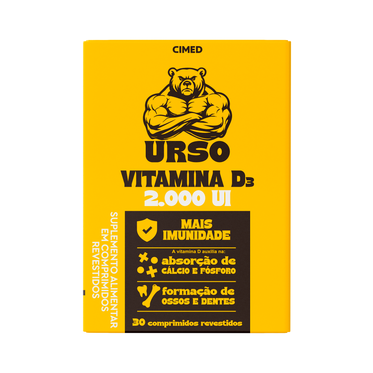 URSO VITAMINA D3 2.000 UI – Vitamina D em Comprimidos Revestidos (30 comprimidos)