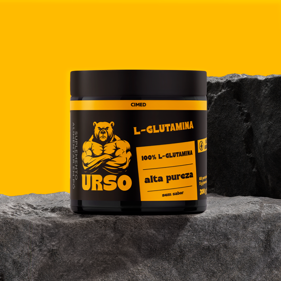 URSO L-GLUTAMINA 100% Pura em Pó Sem Sabor - 60 porções