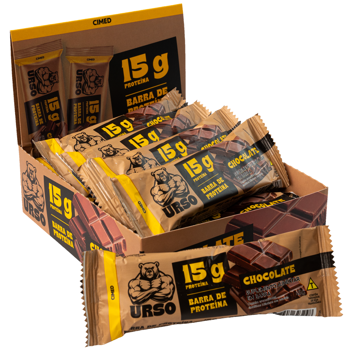Barra de Proteína 15 g – Caixa com 12 Barras - URSO
